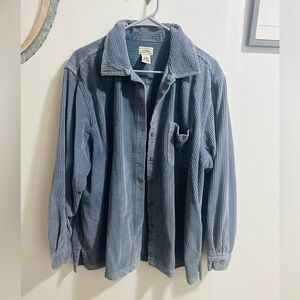 Vintage L.L. Bean Women's blue corduroy button up X-Large